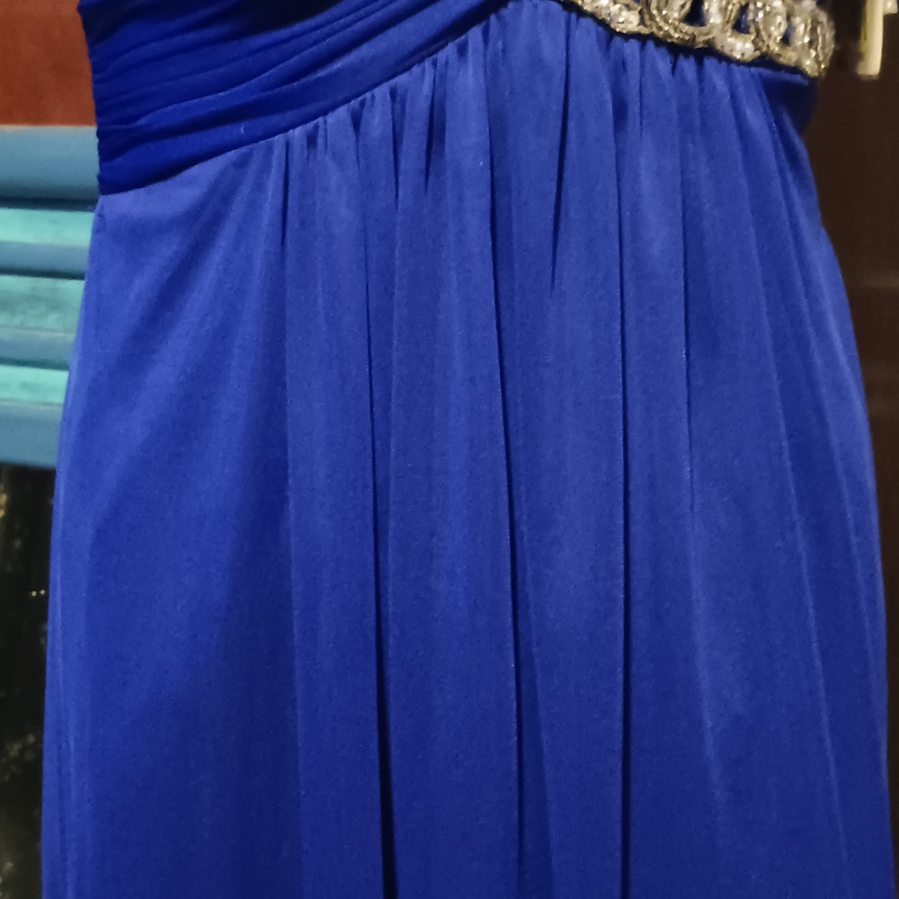 Elegant Blue Gown with Silver Accents